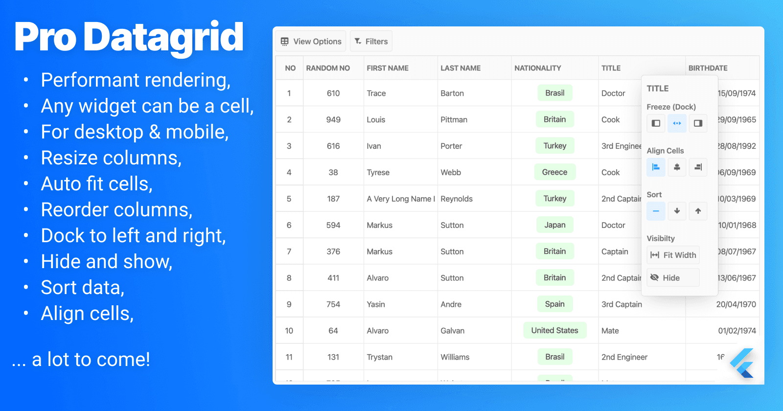 ProDatagrid: A new Flutter package! [Currently private]